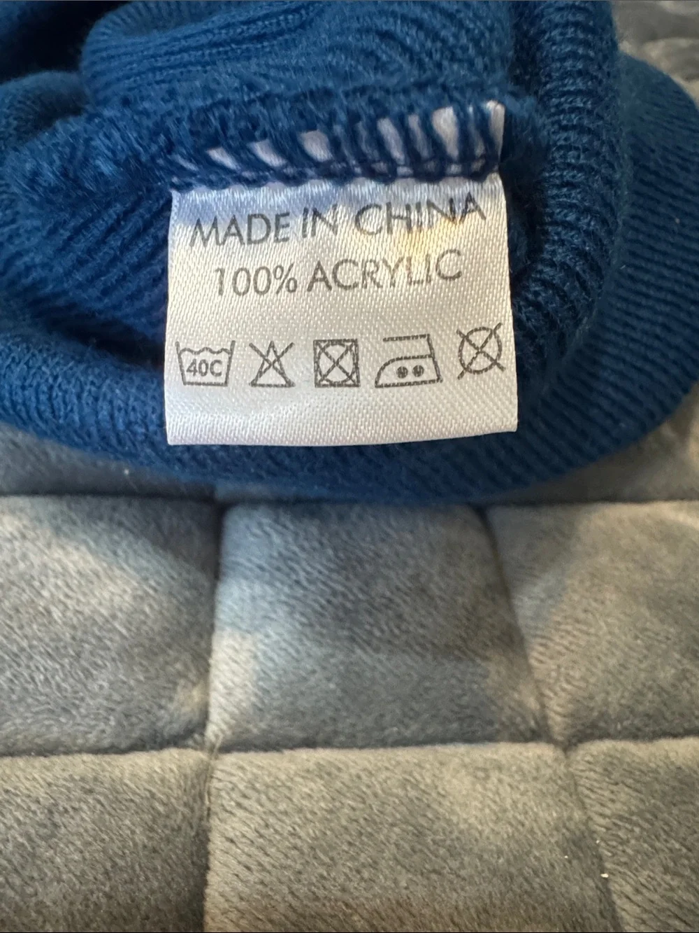 Dutch bros blue Knit Beanie with Smiley Patch